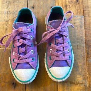 Converse all star ⭐️Purple lavender green white girls size 11 (17 cm). EUC